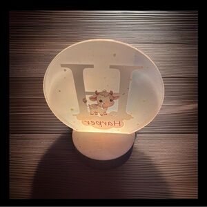 Kids Night Light with Yellow Cow Design